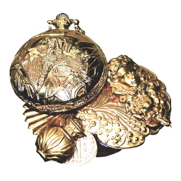 3 .5" Vintage 80's OOAK Rare Collage Assembled Mixed Materials Art Piece Brooch - Picture 5 of 9